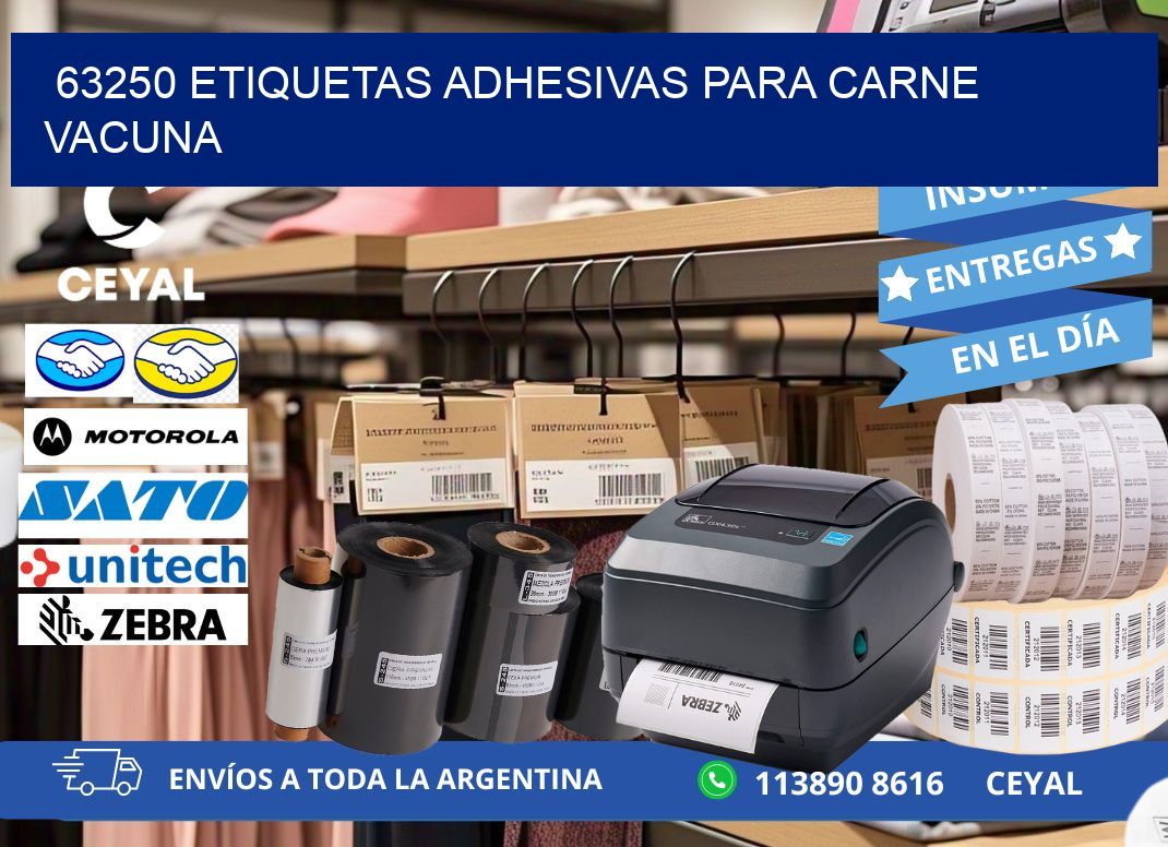 63250 etiquetas adhesivas para carne vacuna