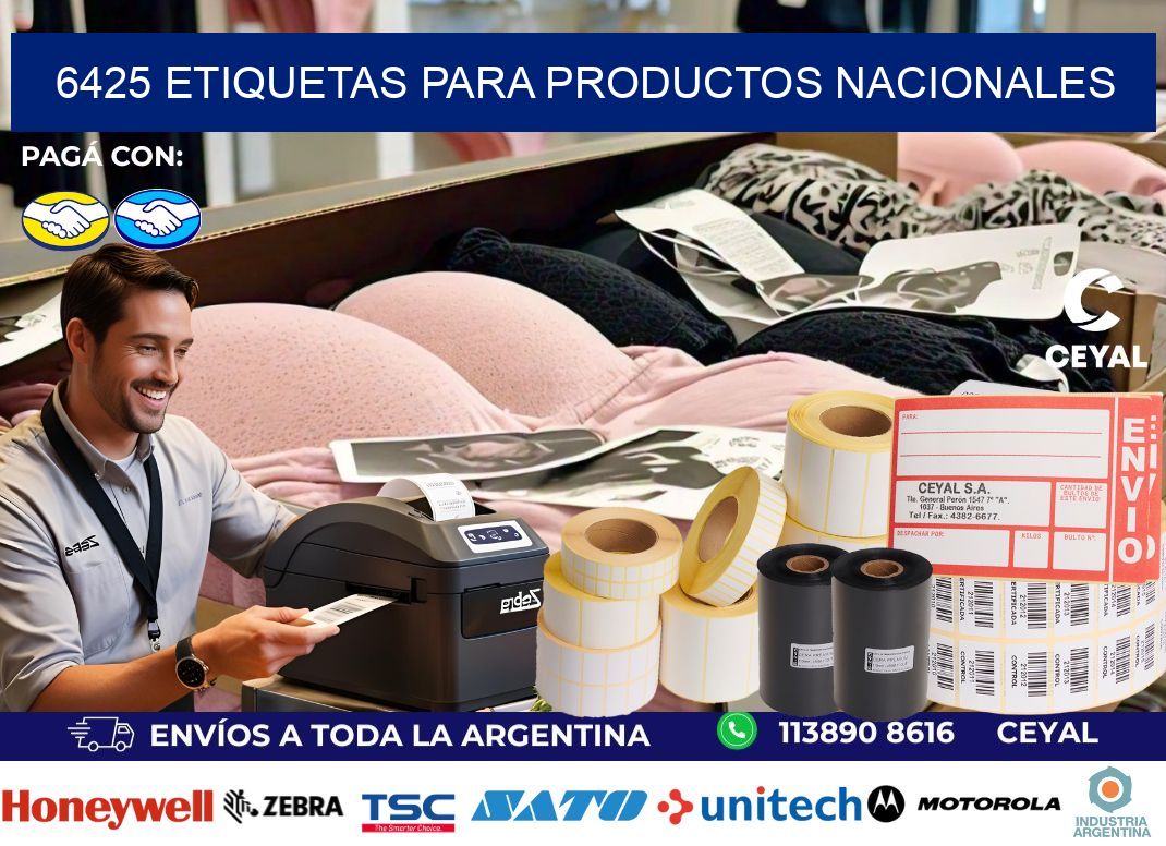 6425 Etiquetas para productos nacionales