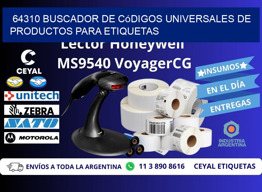 64310 Buscador de códigos universales de productos para etiquetas