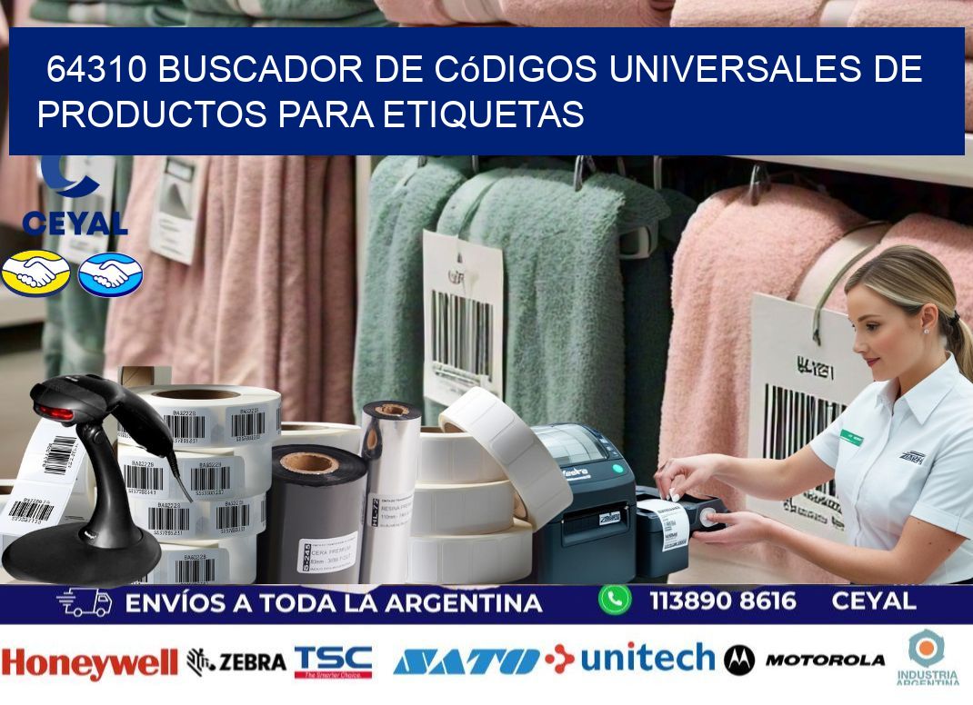 64310 Buscador de códigos universales de productos para etiquetas