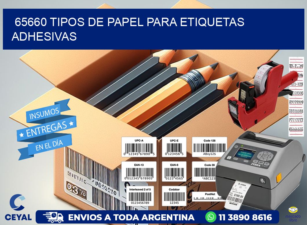 65660 Tipos de papel para etiquetas adhesivas