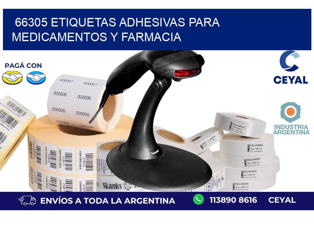 66305 Etiquetas adhesivas para medicamentos y farmacia