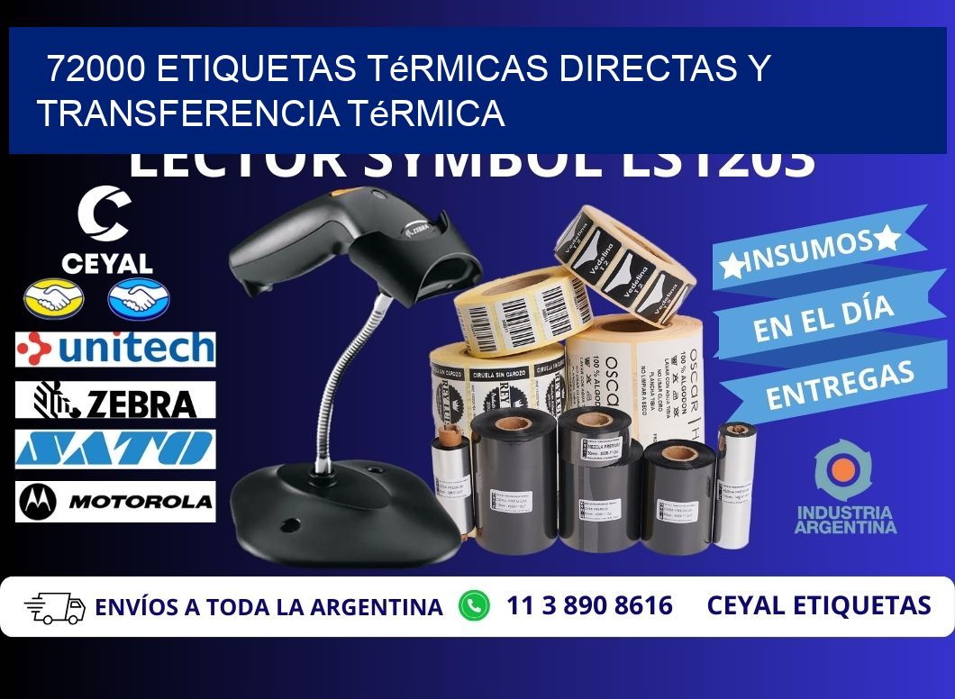 72000 etiquetas térmicas directas y transferencia térmica
