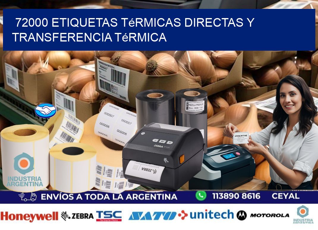 72000 etiquetas térmicas directas y transferencia térmica