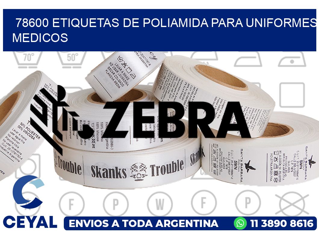 78600 Etiquetas de poliamida para uniformes medicos