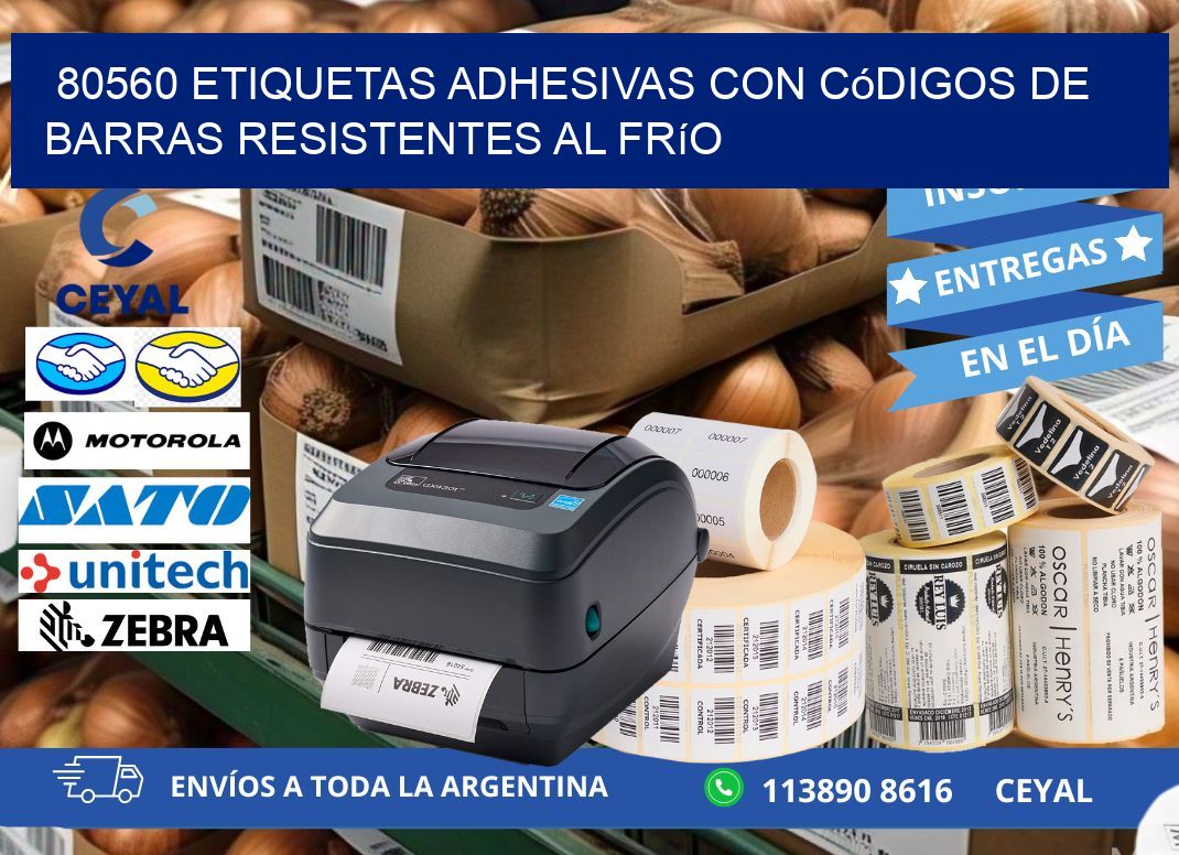 80560 Etiquetas adhesivas con códigos de barras resistentes al frío
