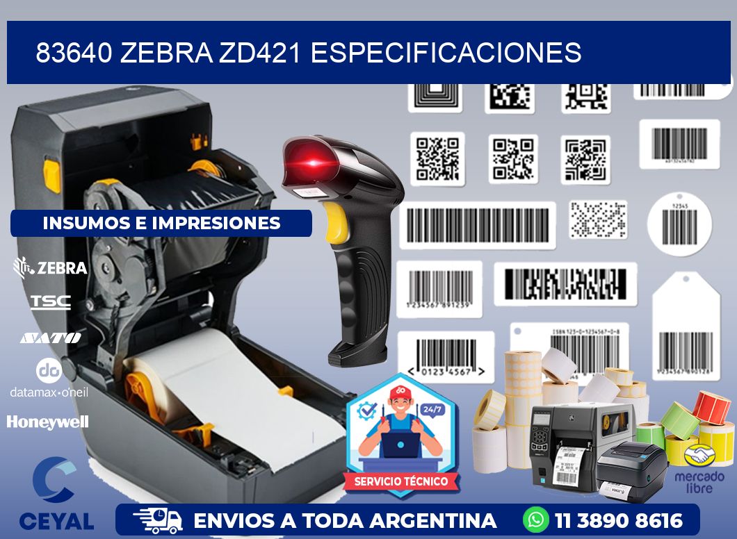 83640 Zebra ZD421 especificaciones
