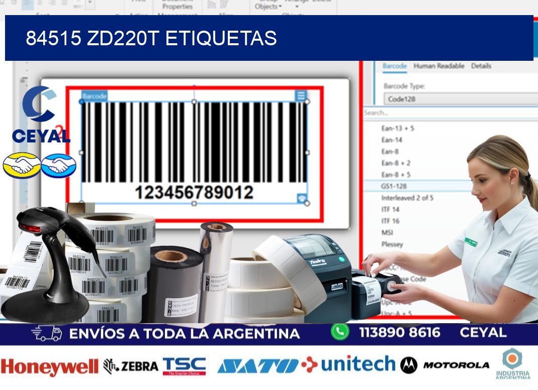 84515 ZD220t etiquetas