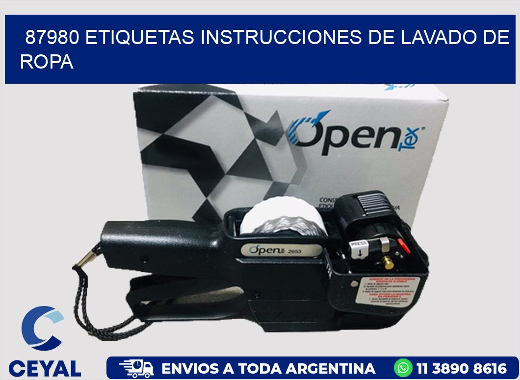 87980 etiquetas instrucciones de lavado de ropa