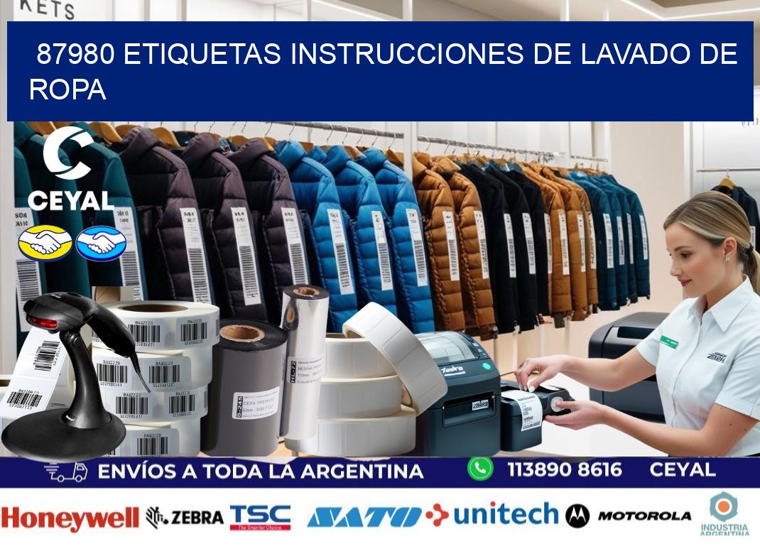 87980 etiquetas instrucciones de lavado de ropa