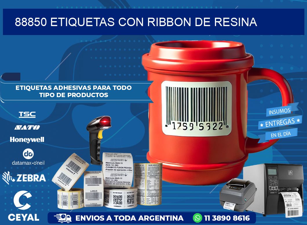 88850 etiquetas con ribbon de resina