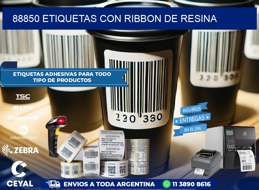 88850 etiquetas con ribbon de resina