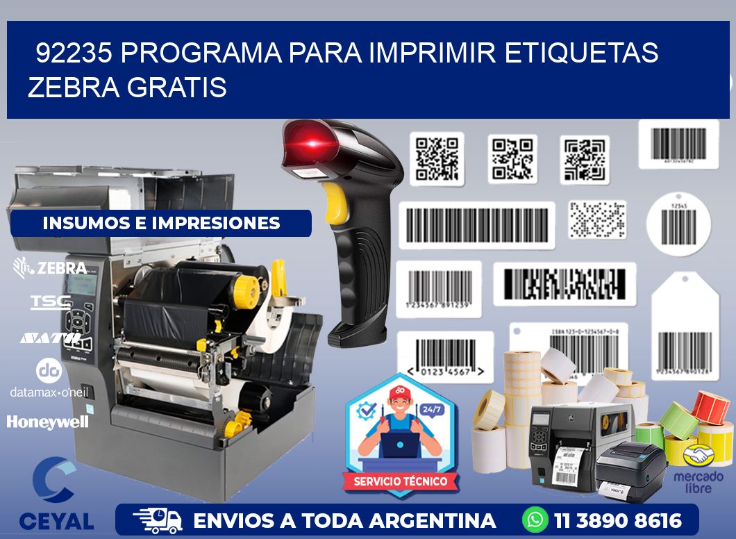 92235 Programa para imprimir etiquetas Zebra gratis