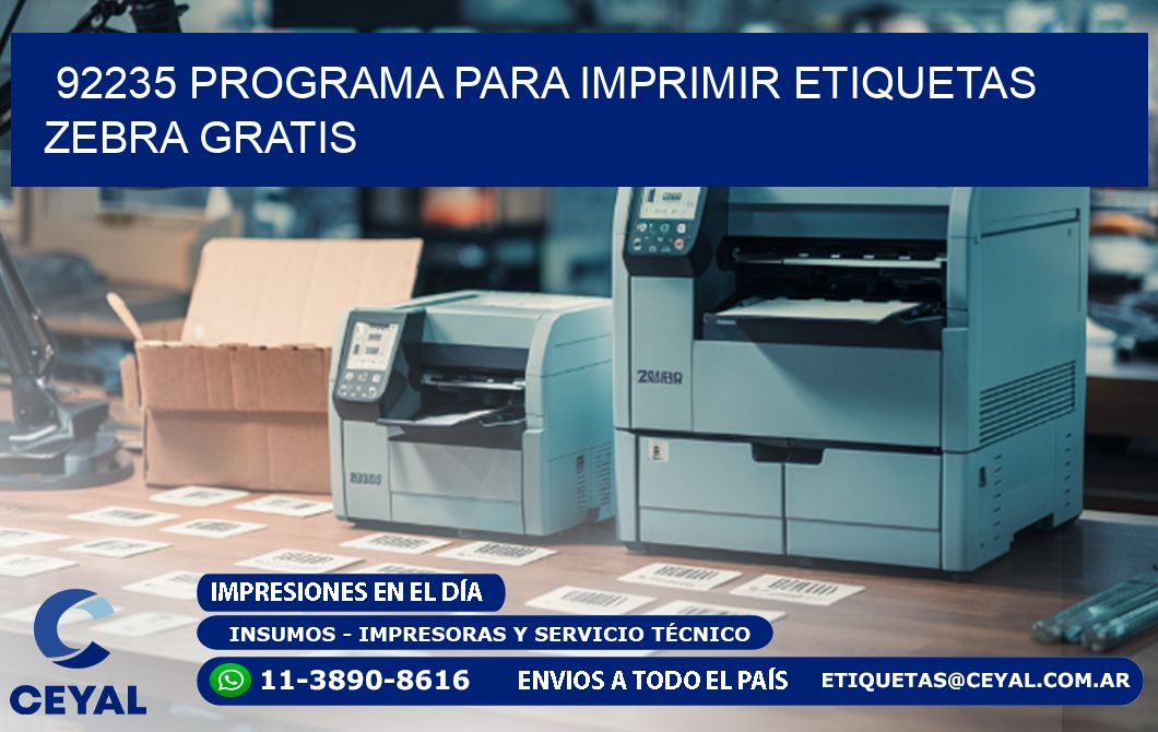 92235 Programa para imprimir etiquetas Zebra gratis