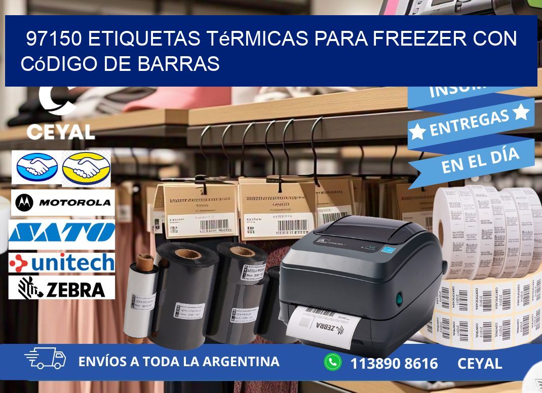 97150 etiquetas térmicas para freezer con código de barras