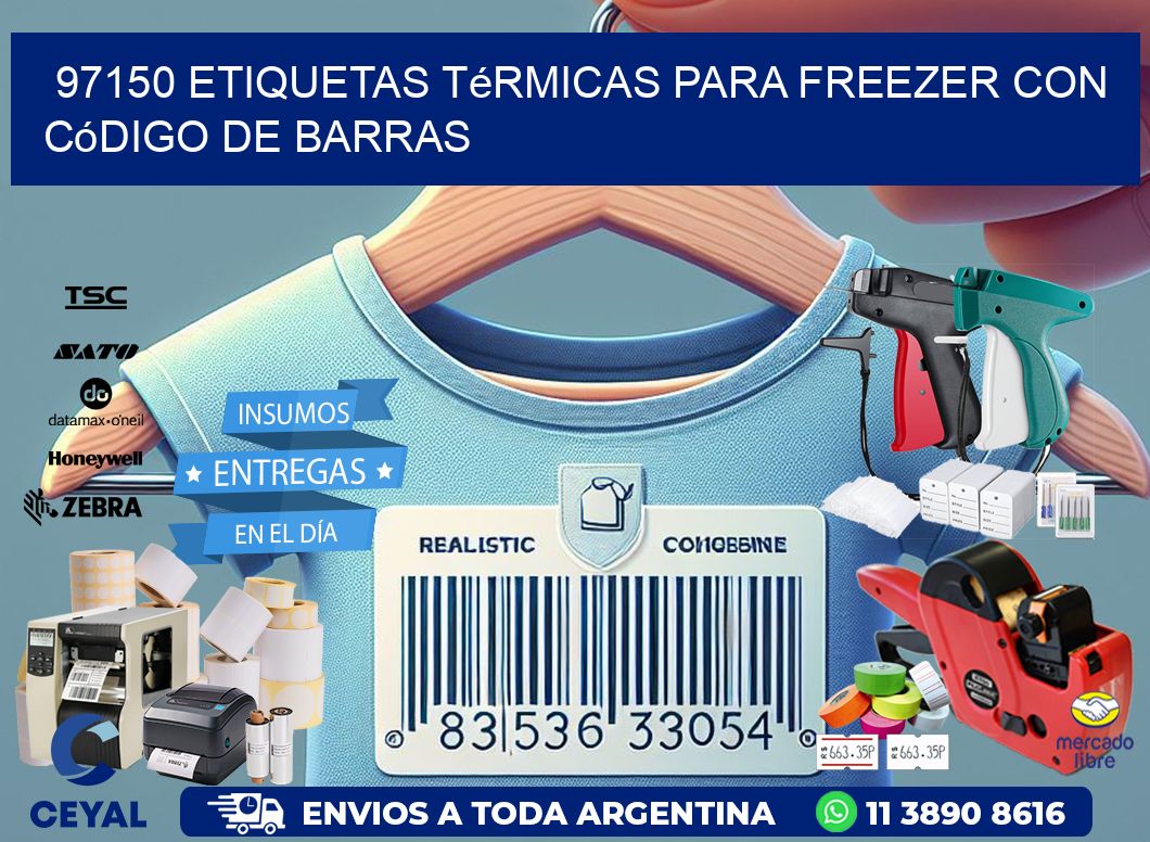 97150 etiquetas térmicas para freezer con código de barras