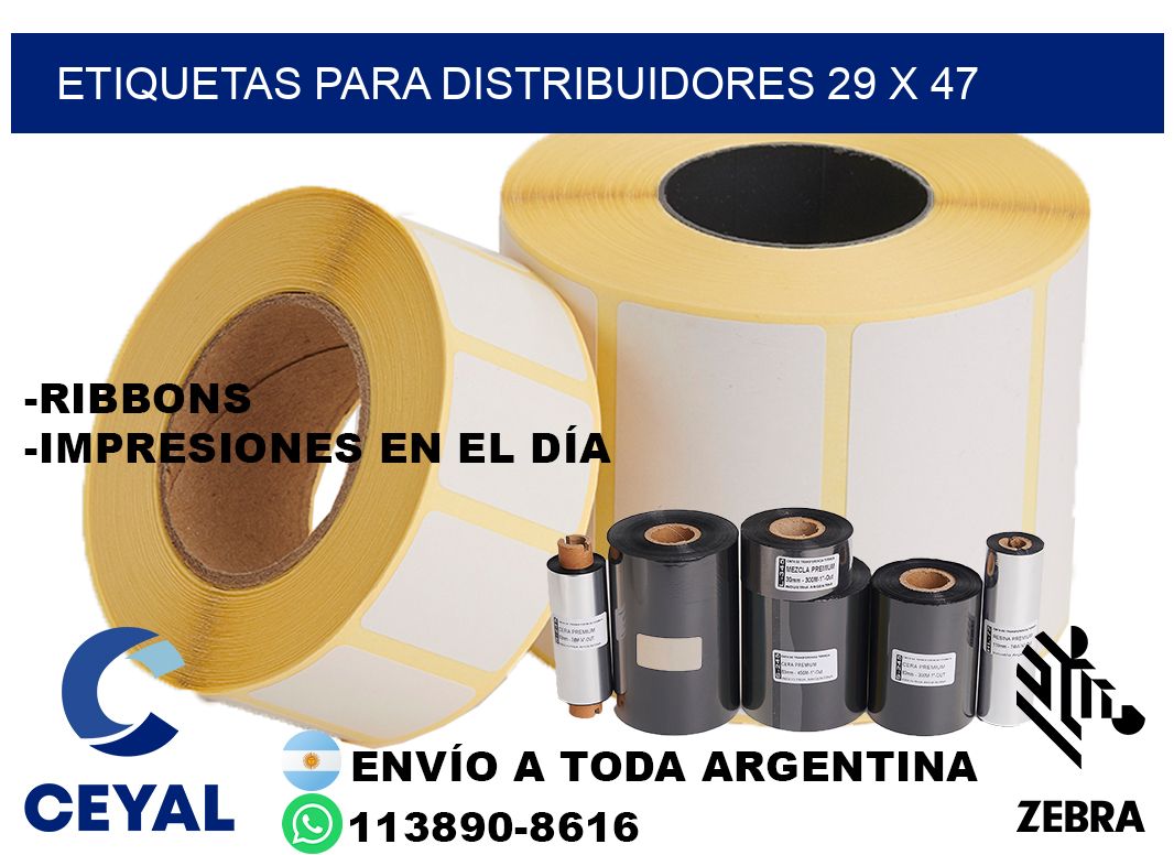 ETIQUETAS PARA DISTRIBUIDORES 29 x 47
