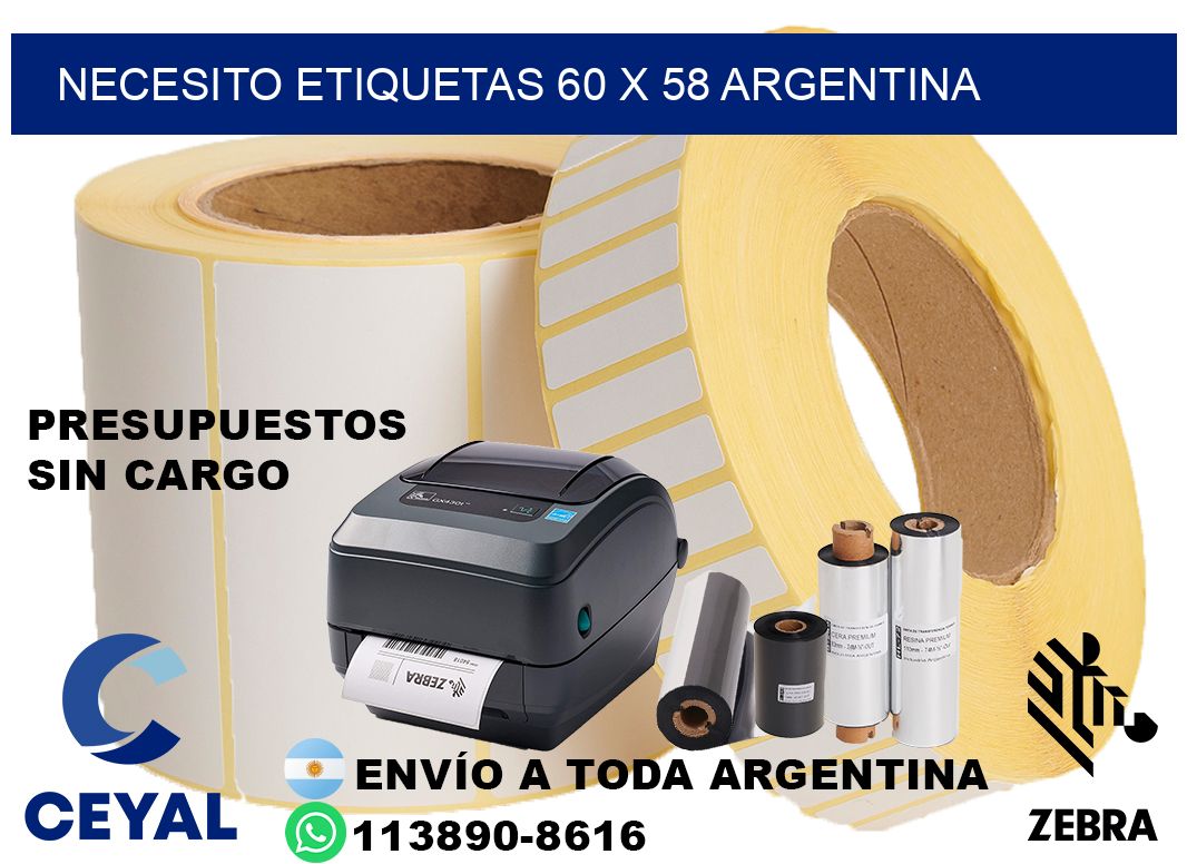 Necesito etiquetas 60 x 58 argentina