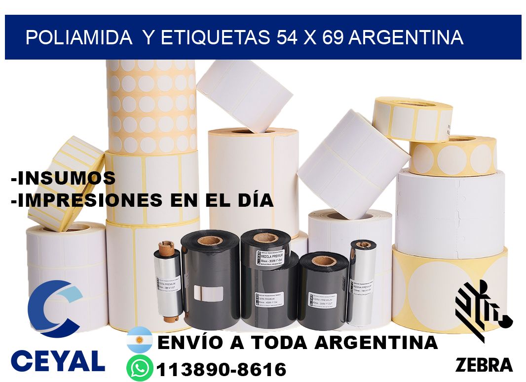 Poliamida  y etiquetas 54 x 69 argentina