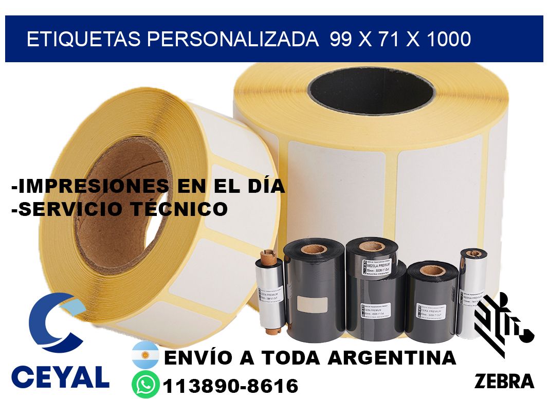 etiquetas personalizada  99 x 71 x 1000