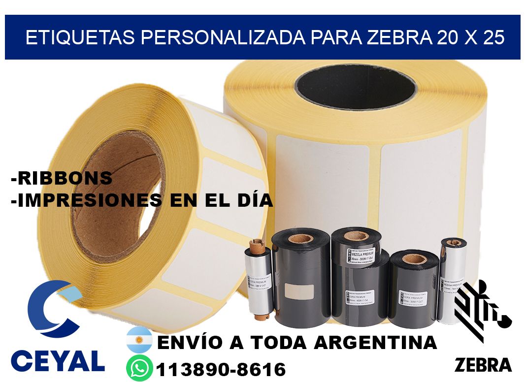 etiquetas personalizada para zebra 20 x 25