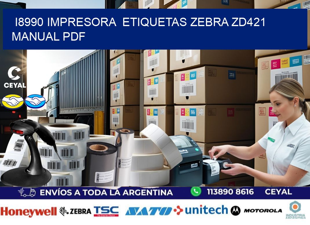 i8990 impresora etiquetas Zebra ZD421 manual PDF
