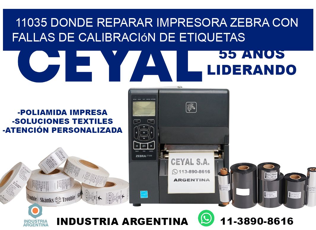 11035 donde reparar impresora zebra con fallas de calibración de etiquetas