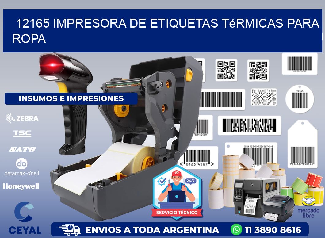 12165 impresora de etiquetas térmicas para ropa