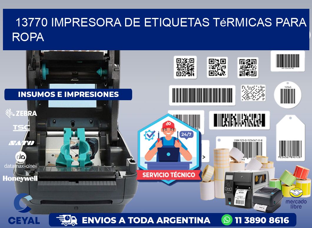 13770 impresora de etiquetas térmicas para ropa