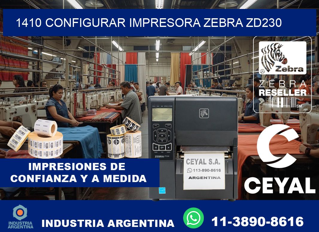 1410 configurar impresora zebra zd230