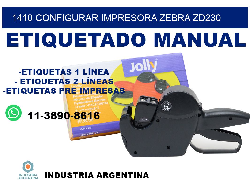 1410 configurar impresora zebra zd230
