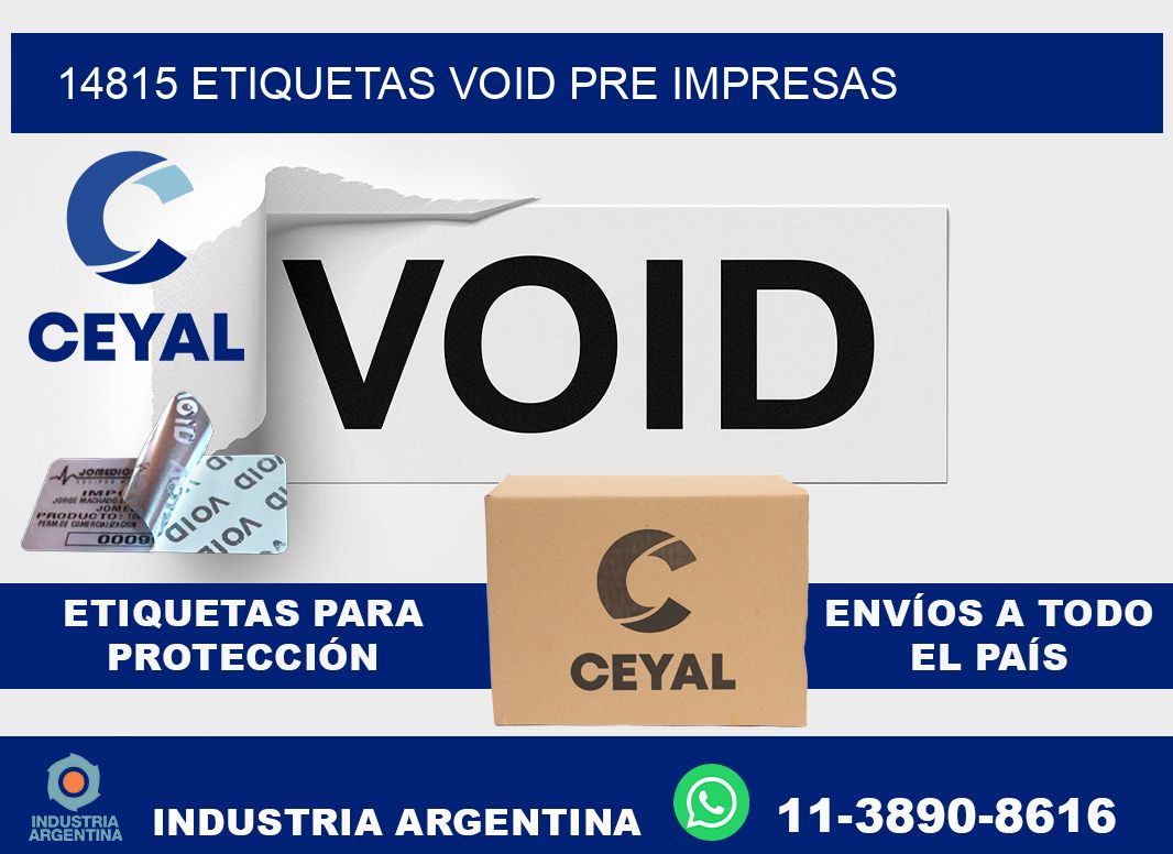 14815 etiquetas void pre impresas