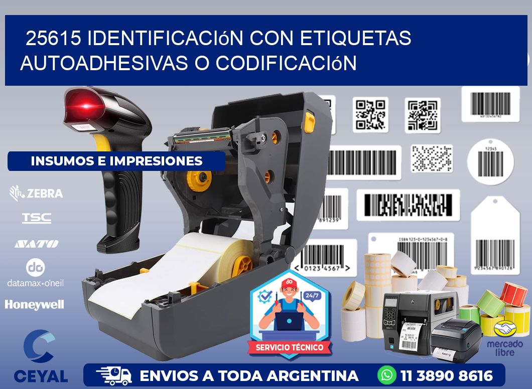 25615 identificación con etiquetas autoadhesivas o codificación