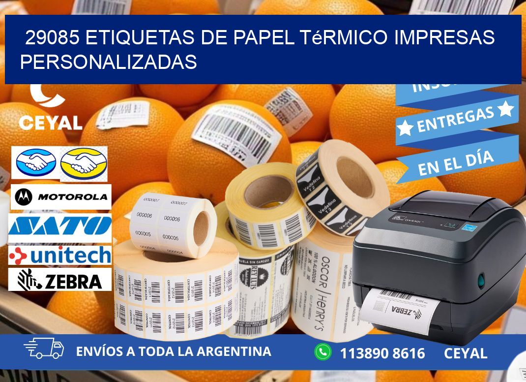 29085 Etiquetas de papel térmico impresas personalizadas