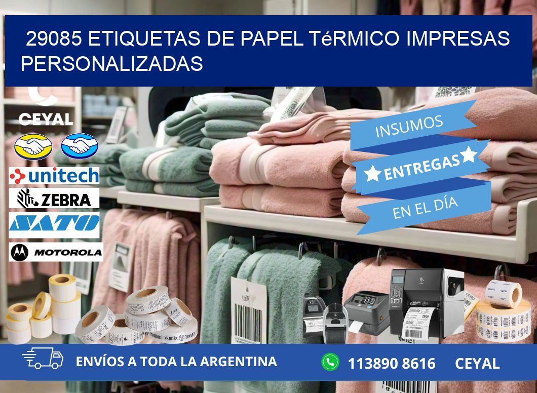 29085 Etiquetas de papel térmico impresas personalizadas