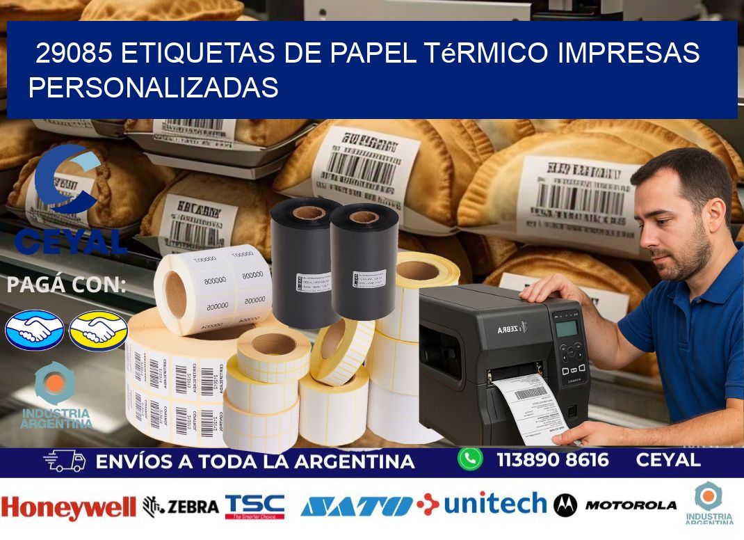 29085 Etiquetas de papel térmico impresas personalizadas