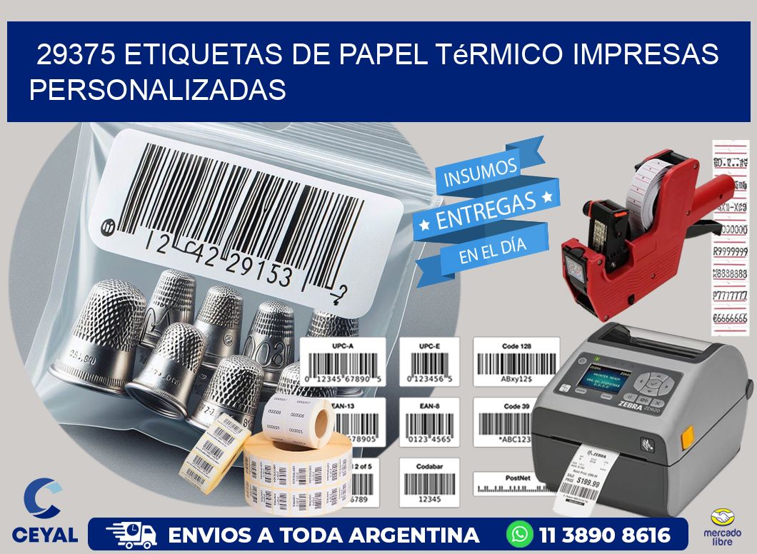 29375 Etiquetas de papel térmico impresas personalizadas