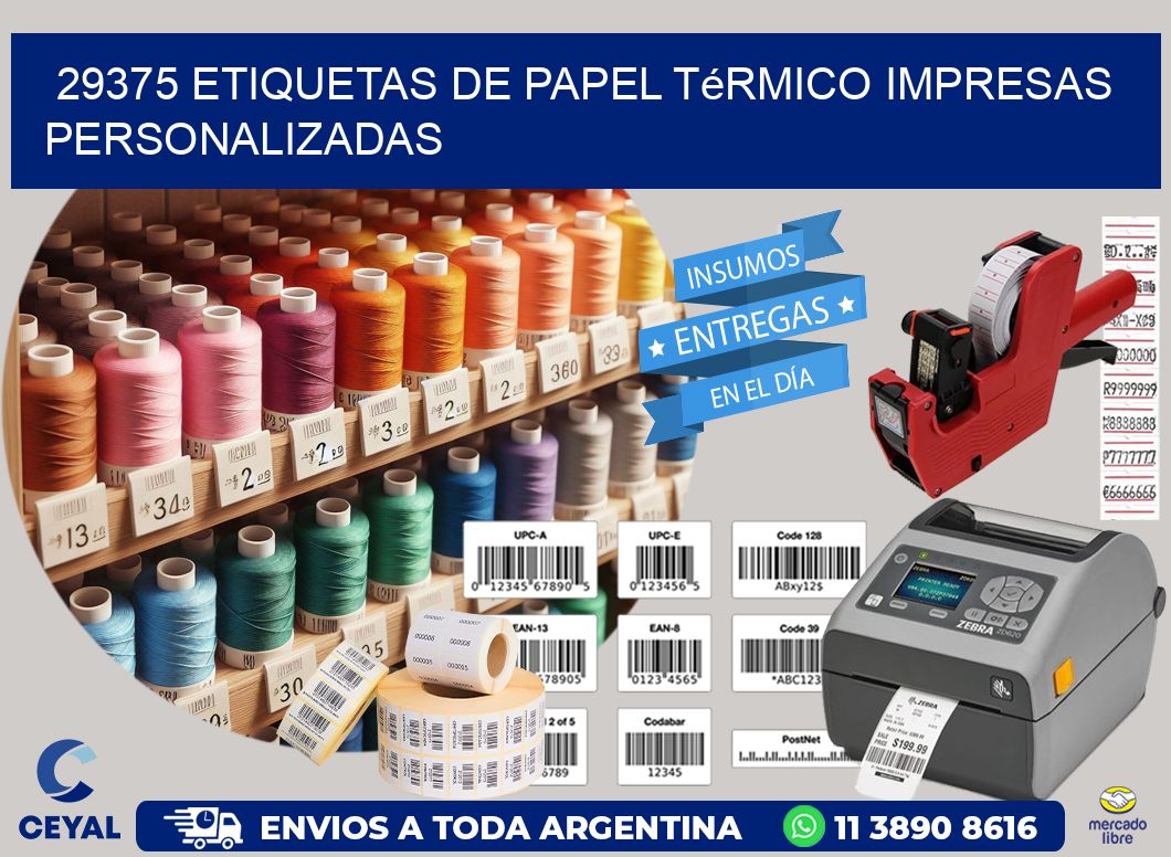 29375 Etiquetas de papel térmico impresas personalizadas