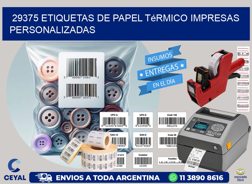 29375 Etiquetas de papel térmico impresas personalizadas