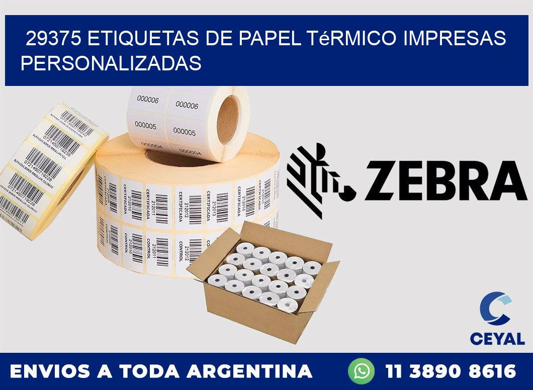 29375 Etiquetas de papel térmico impresas personalizadas