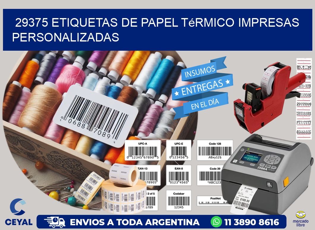 29375 Etiquetas de papel térmico impresas personalizadas
