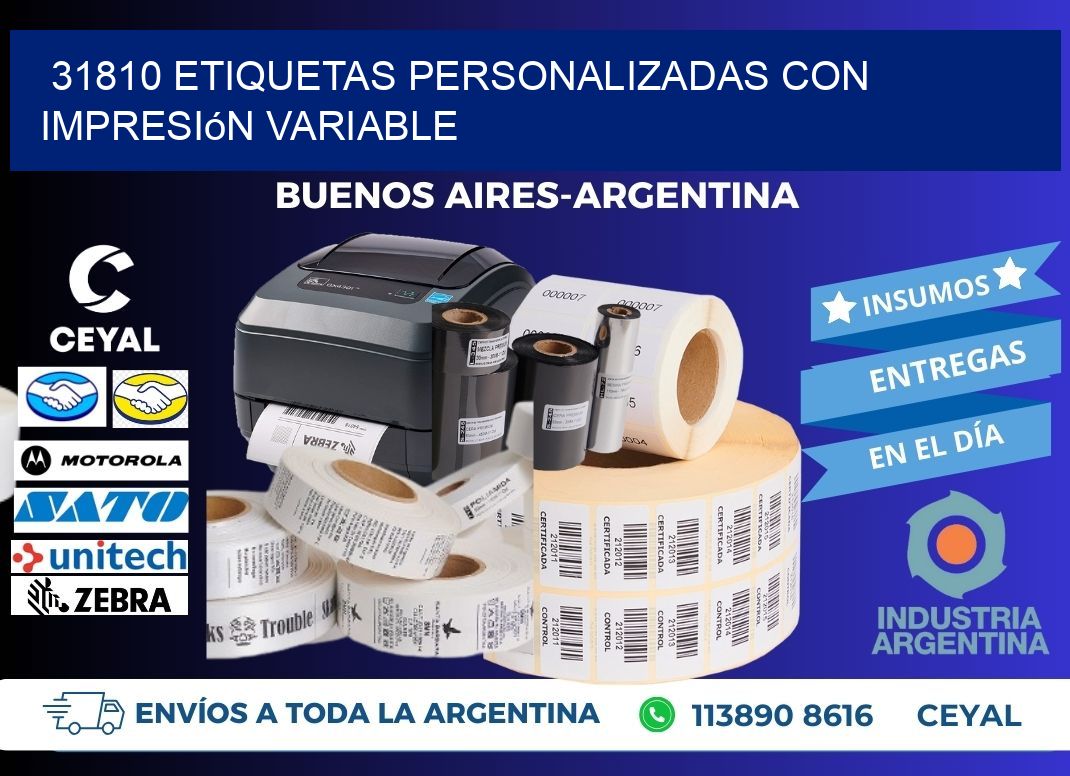 31810 etiquetas personalizadas con impresión variable