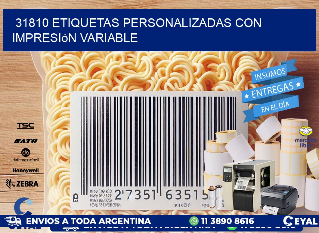 31810 etiquetas personalizadas con impresión variable