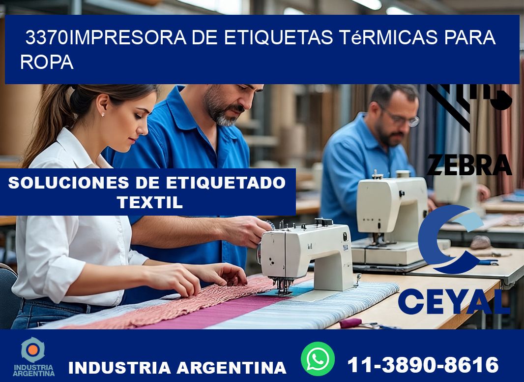 3370impresora de etiquetas térmicas para ropa