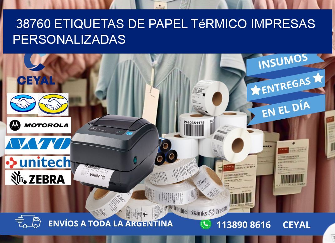 38760 Etiquetas de papel térmico impresas personalizadas