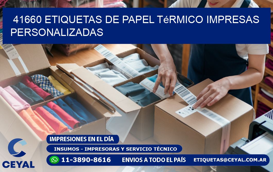 41660 Etiquetas de papel térmico impresas personalizadas