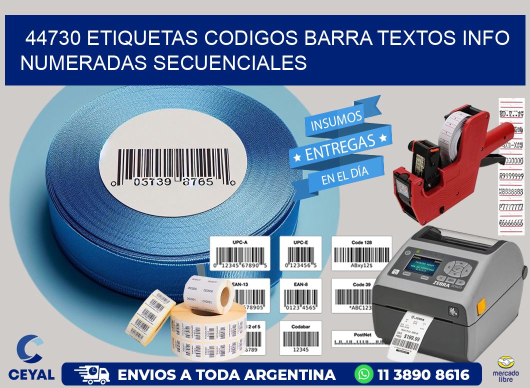 44730 Etiquetas Codigos Barra Textos Info Numeradas Secuenciales