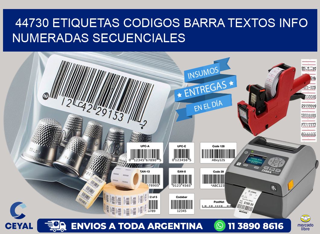 44730 Etiquetas Codigos Barra Textos Info Numeradas Secuenciales