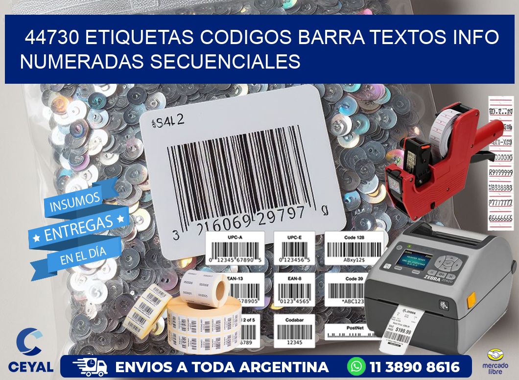 44730 Etiquetas Codigos Barra Textos Info Numeradas Secuenciales