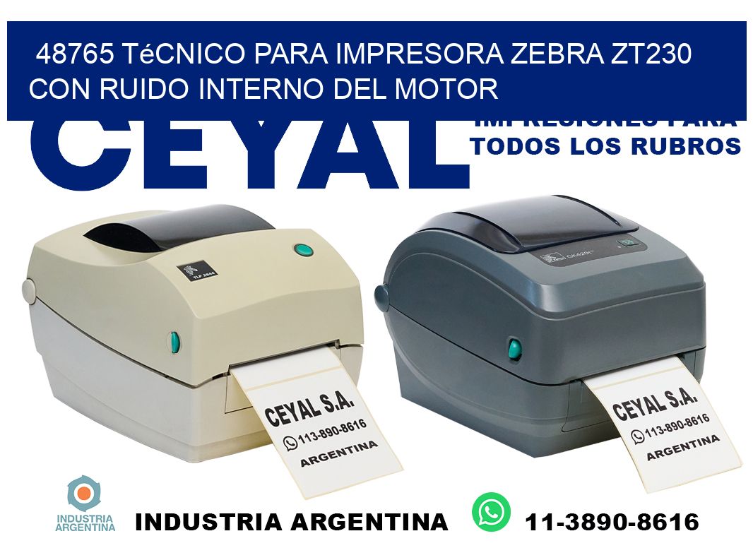 48765 técnico para impresora zebra zt230 con ruido interno del motor